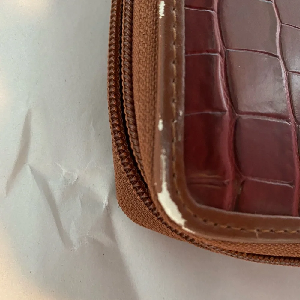 St. John’s Bay wristlet wallet. Croc leather. Gently used condition. - Picture 6 of 8